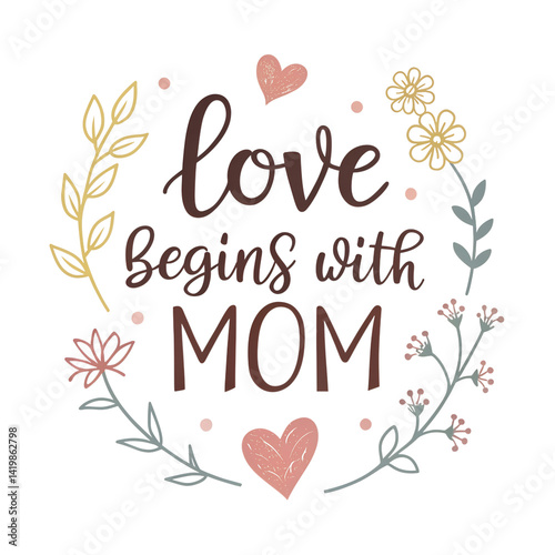 Mother's day special typography on transparent background
