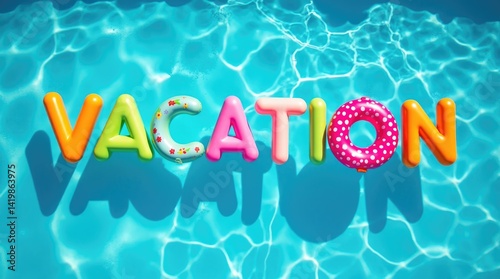 Colorful inflatable letters spelling 