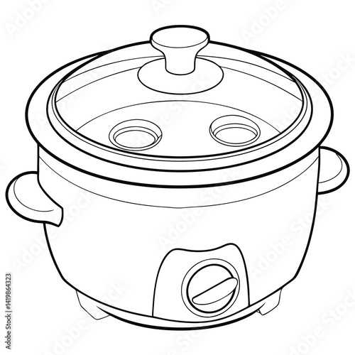 Rice Cooker Kitchen Appliance Drawing