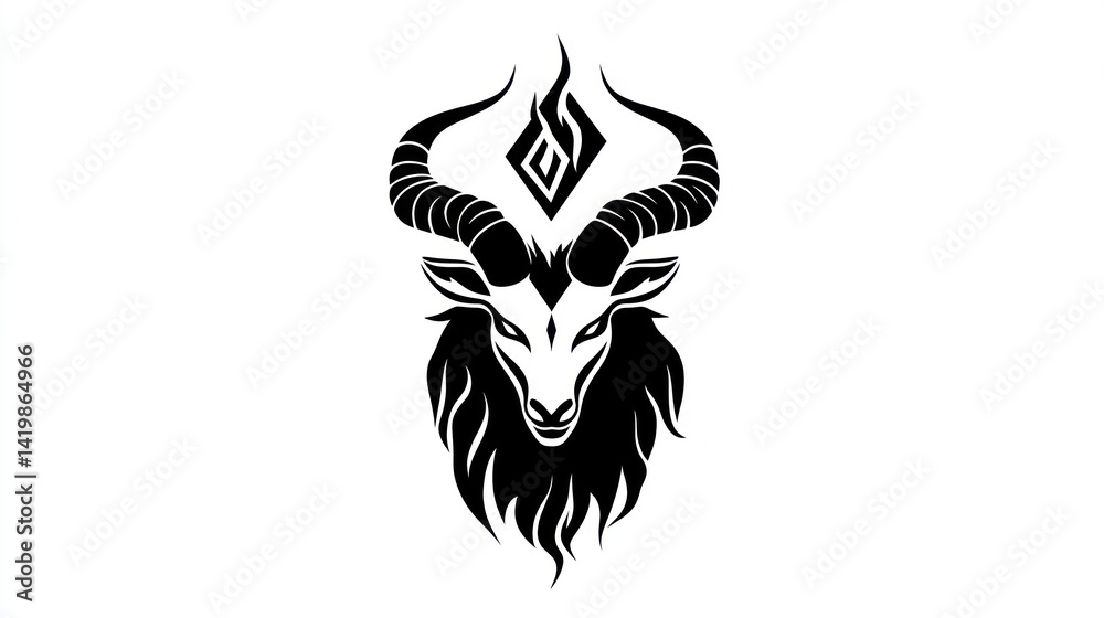 Obraz premium Goat Zodiac Symbol Design
