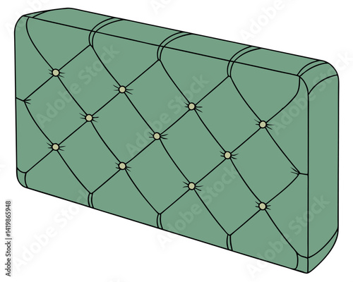 Elegant Tufted Ottoman Vector Illustration for Home Decor and Furniture.