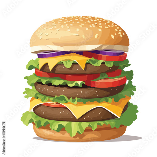 hamburger isolated on white background