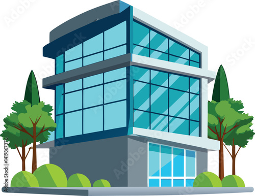 Modern office building Vector 