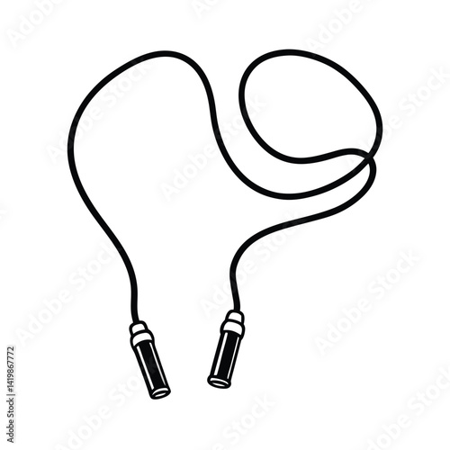 Minimalist Vector Illustration Of Skipping Rope For Fitness And Exercise Routines Isolated On White