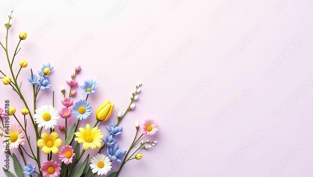 Naklejka premium Pastel floral arrangement image soft colors floral bouquet