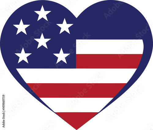 american flag heart icon on white background Free Download american flag heart icon on white background - GFXLoad