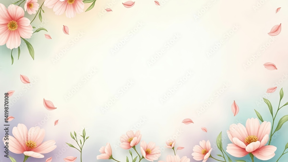 Fototapeta premium Pastel floral soft background image