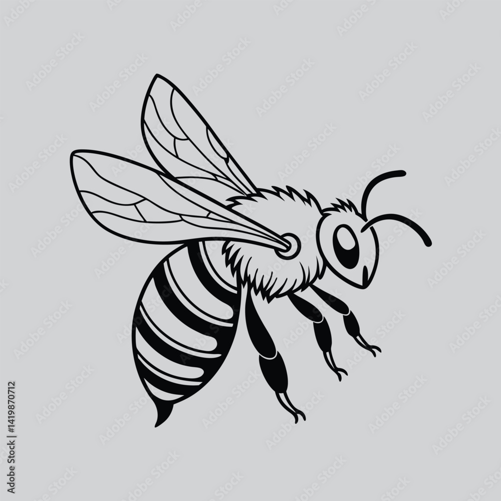 Obraz premium Down head of bee