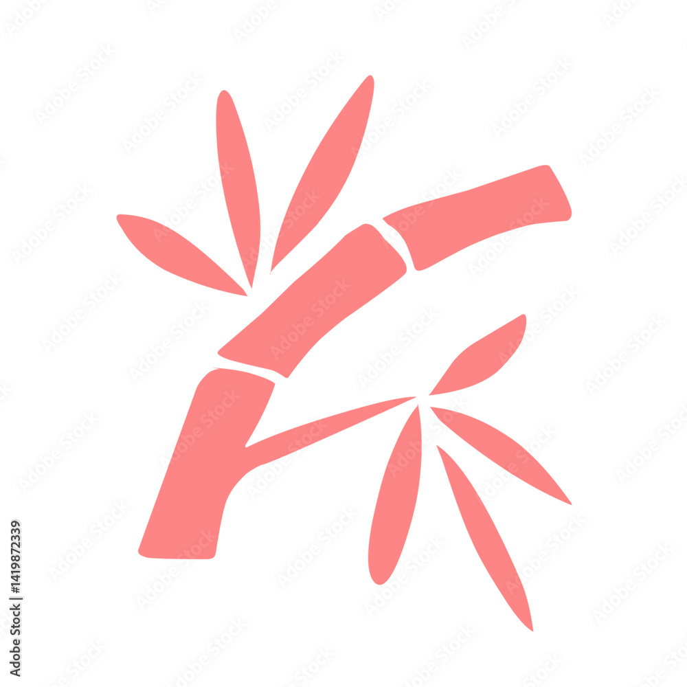 Obraz premium Bamboo tree silhouette vector icon