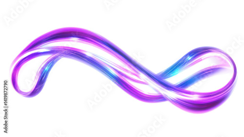 Abstract 3D Fluid Wave Shape Isolated on Transparent Background