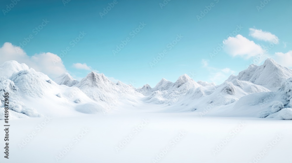 Snowy mountain range panorama Snowy mountain range panorama
