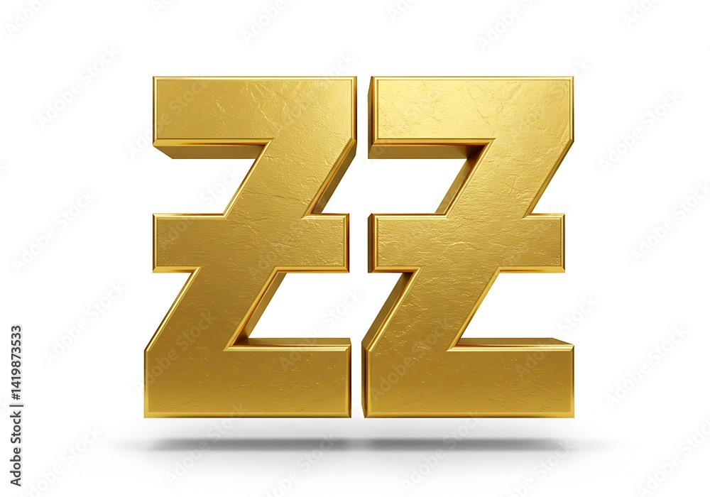 Fototapeta premium Golden ZZ symbol