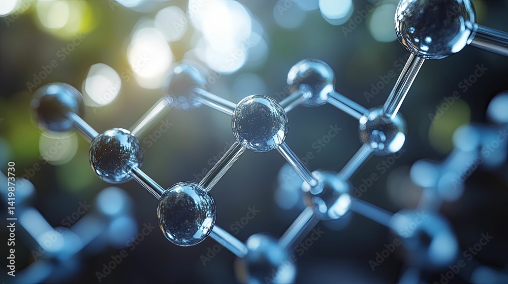 Molecular structure displaying intricate atomic bonds.