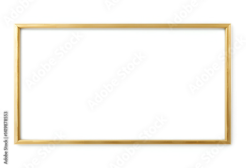 PNG gold rectangle frame isolated on white,BEAUTIFUL SHINY FRAME PNG. 