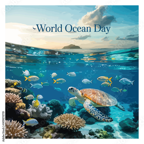 World Ocean Day Observation Poster Banner