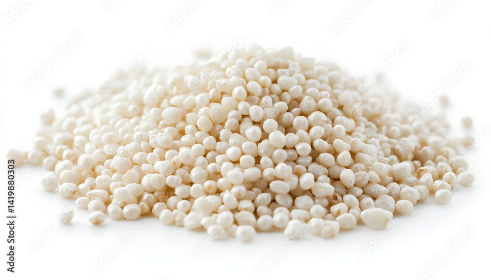 Pile of pearl barley groats isolated on white Pile of pearl barley groats isolated on white