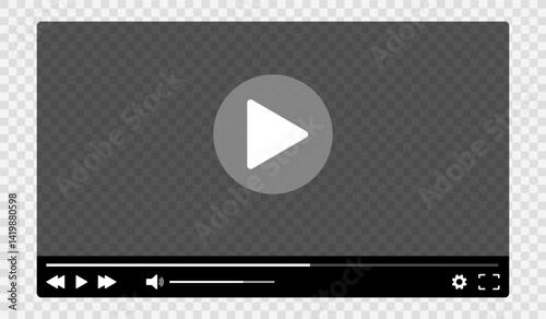 Modern video player design template for web and mobile apps. social media interface. Online broadcasting