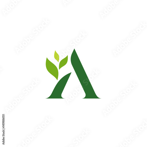 A leaves leter logo, growth plant business success
