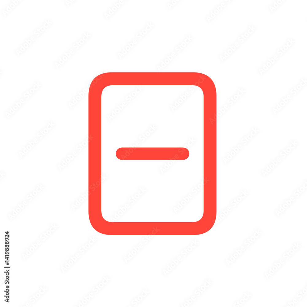 Minus Vertical Rectangle Icon Minus Vertical Rectangle Icon