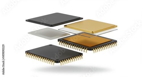 Exploded View of Computer Chip Layers