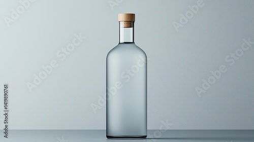 Clear glass bottle with cork stopper
