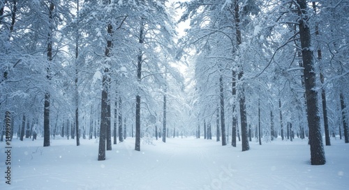Wallpaper Mural Snow-covered forest Illustration Torontodigital.ca