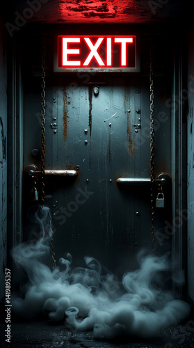 Mysterious Exit in a Rusty, Locked Underground Passage