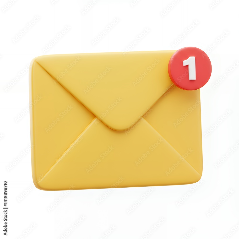 Incoming Message Notification with One New Email Received Incoming Message Notification with One New Email Received