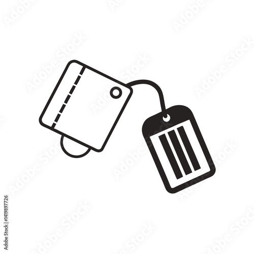 card reader with checkmark simple line icon