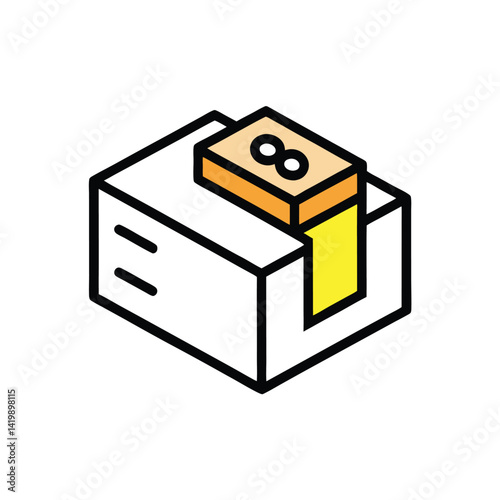 dollar bill with outline and fold doodle vector