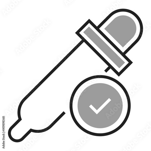 Dropper Applicator Included Icon. Medication or Serum Dispenser Packaging Illustration