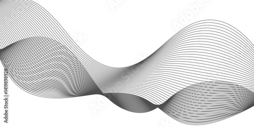 Digital frequency track equalizer. Stylized line art background. Abstract wave element for design. Vector illustration. Wave with lines created using blend tool. Curved wavy line, smooth stripe.





