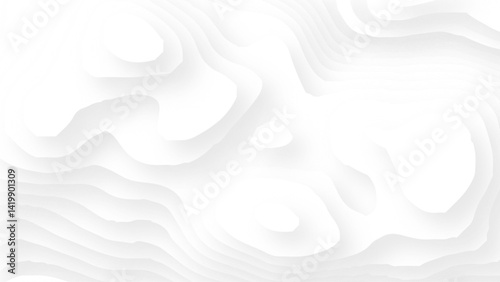 Abstract paper carve template. abstract white 3d papercut topography relief vector background illustration. topographic canyon geometric map relief texture with curved layers and shadow.

