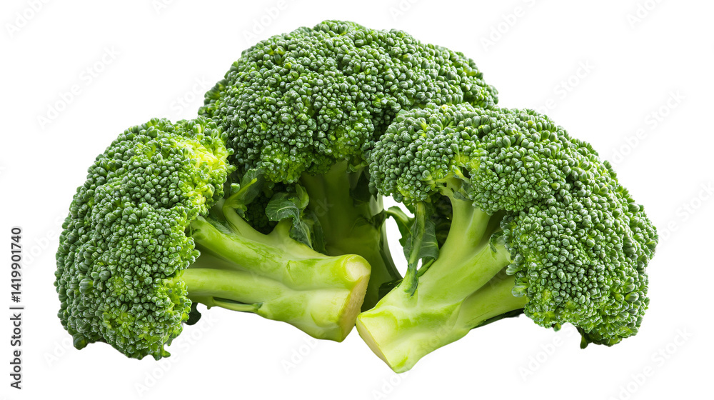 Fresh Broccoli Isolated on White Background for Healthy Eating Concept Fresh Broccoli Isolated on White Background for Healthy Eating Concept