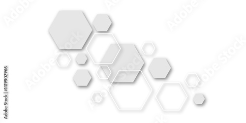 A Seamlessly Integrated Modern Design Featuring Interconnected Hexagonal Molecular Structures, Ideal for High-Tech and Futuristic Themed Backgrounds in Digital and Print Media
