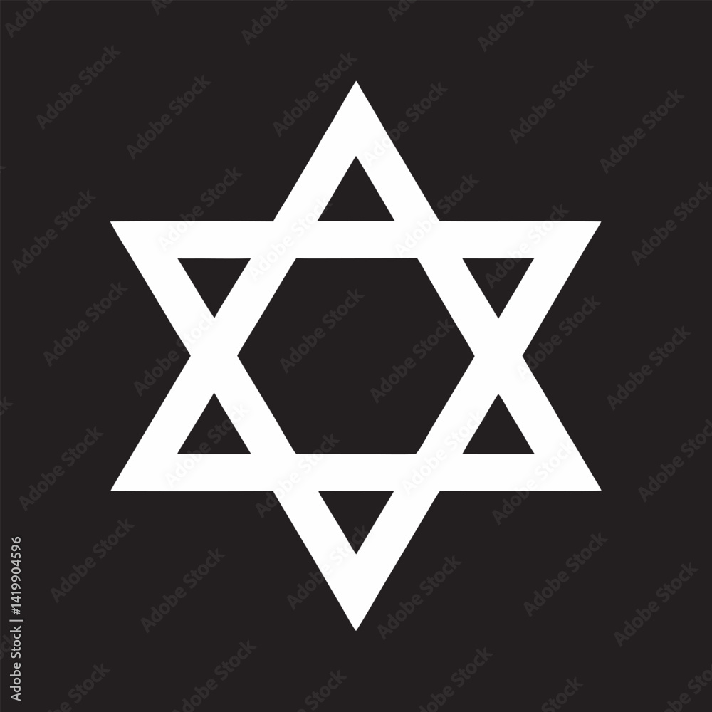 Star of David Icon on Black and White Vector Backgrounds vector Star of David Icon on Black and White Vector Backgrounds vector