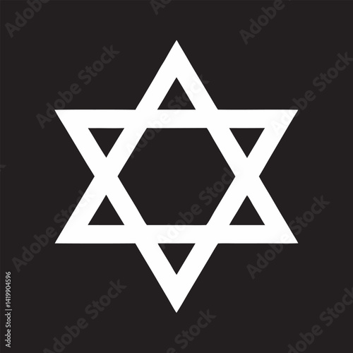 Star of David Icon on Black and White Vector Backgrounds vector 