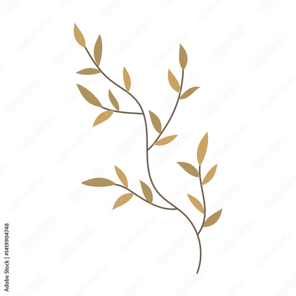 Flat floral and leaf vector set with soft colors and simple shapes Flat floral and leaf vector set with soft colors and simple shapes