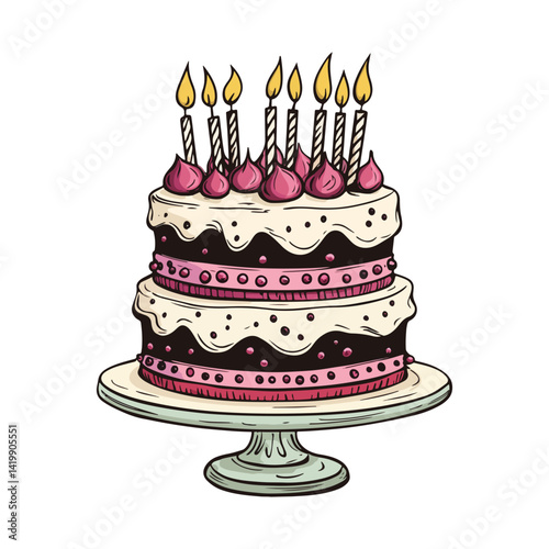 birthday cake,vector