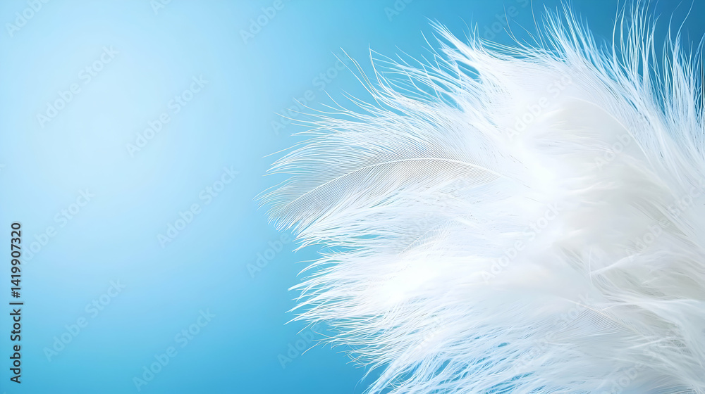 Obraz premium White Feathers Against Light Blue Background