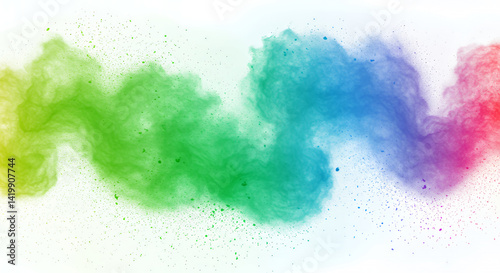 Vibrant Rainbow Color Powder Explosion Abstract Art Background Colorful Holi Festival Design