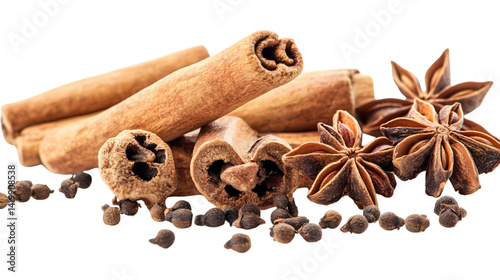 Wallpaper Mural Spices Cloves Anise Cinnamon on White Background Isolated Torontodigital.ca