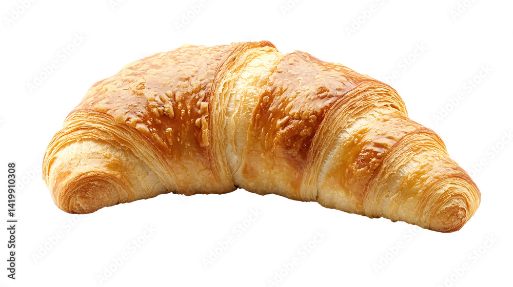 Fresh Croissant Isolated on White Background for Bakery and Breakfast Concept Fresh Croissant Isolated on White Background for Bakery and Breakfast Concept