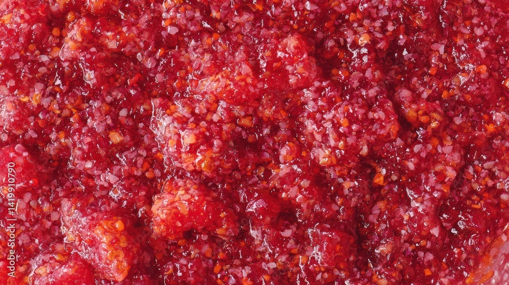 Overhead perspective capturing a surface generously layered with richly vibrant summer fruit jam spread Overhead perspective capturing a surface generously layered with richly vibrant summer fruit jam spread