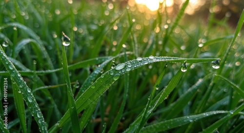 Wallpaper Mural Dew Drops on Grass (Photo) Torontodigital.ca