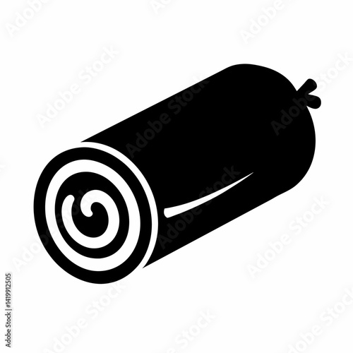 Swiss roll silhouette icon on white background	