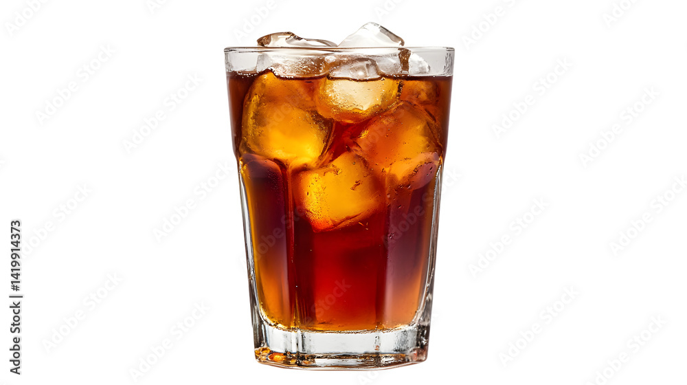 Iced Tea Glass on White Background for Refreshing Drink Ads Iced Tea Glass on White Background for Refreshing Drink Ads