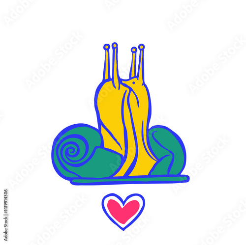 Snails kissing love is a symbol of fidelity