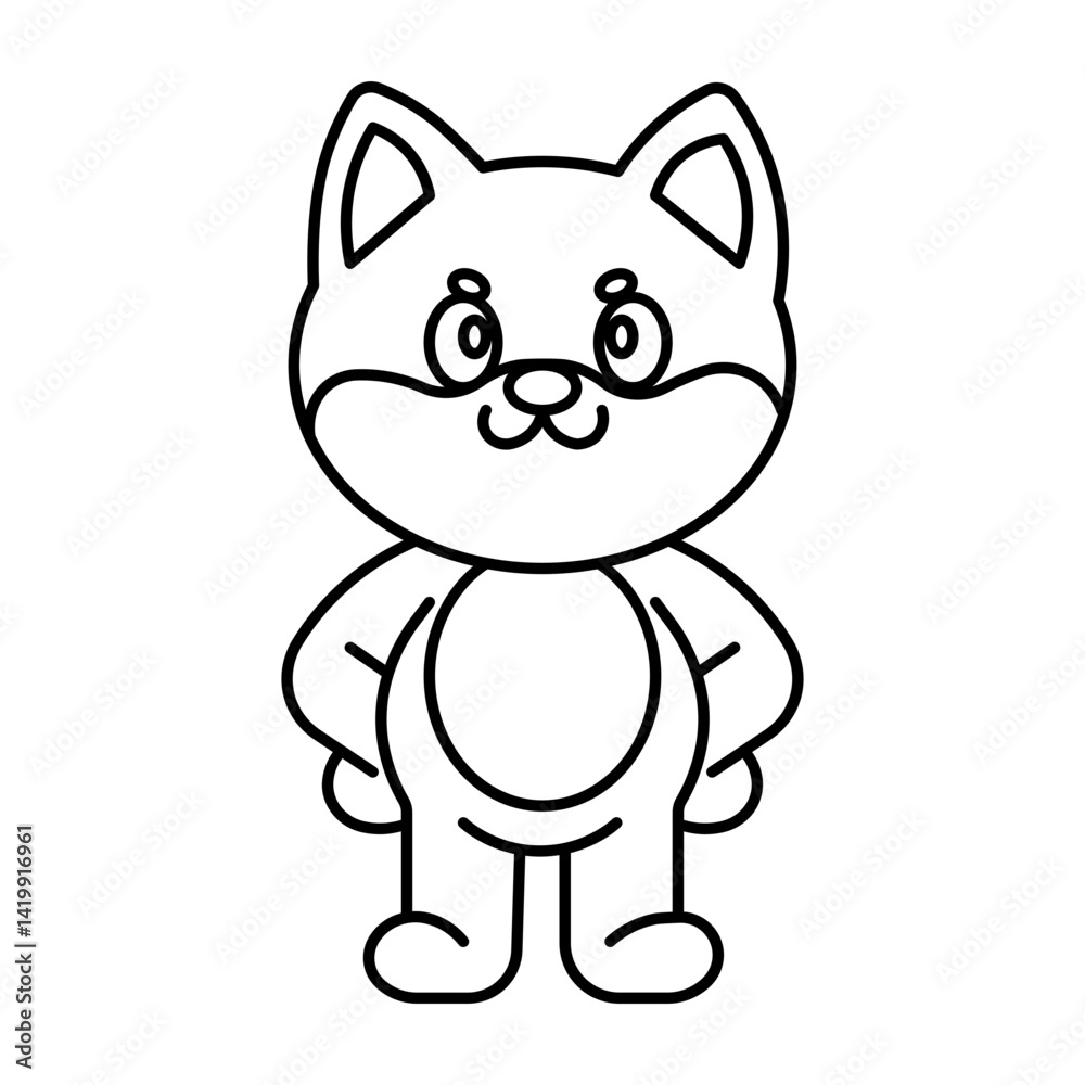 character cartoon dog with style outline character cartoon dog with style outline