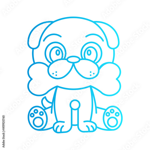 character cartoon pug with style gradient